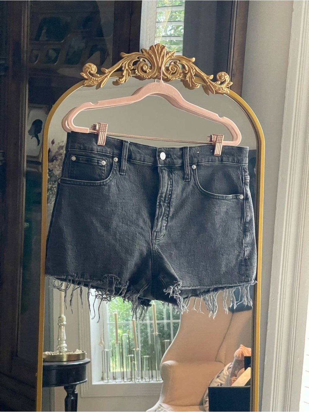 Madewell The Perfect Jean Short Black Denim Cutoff Shorts